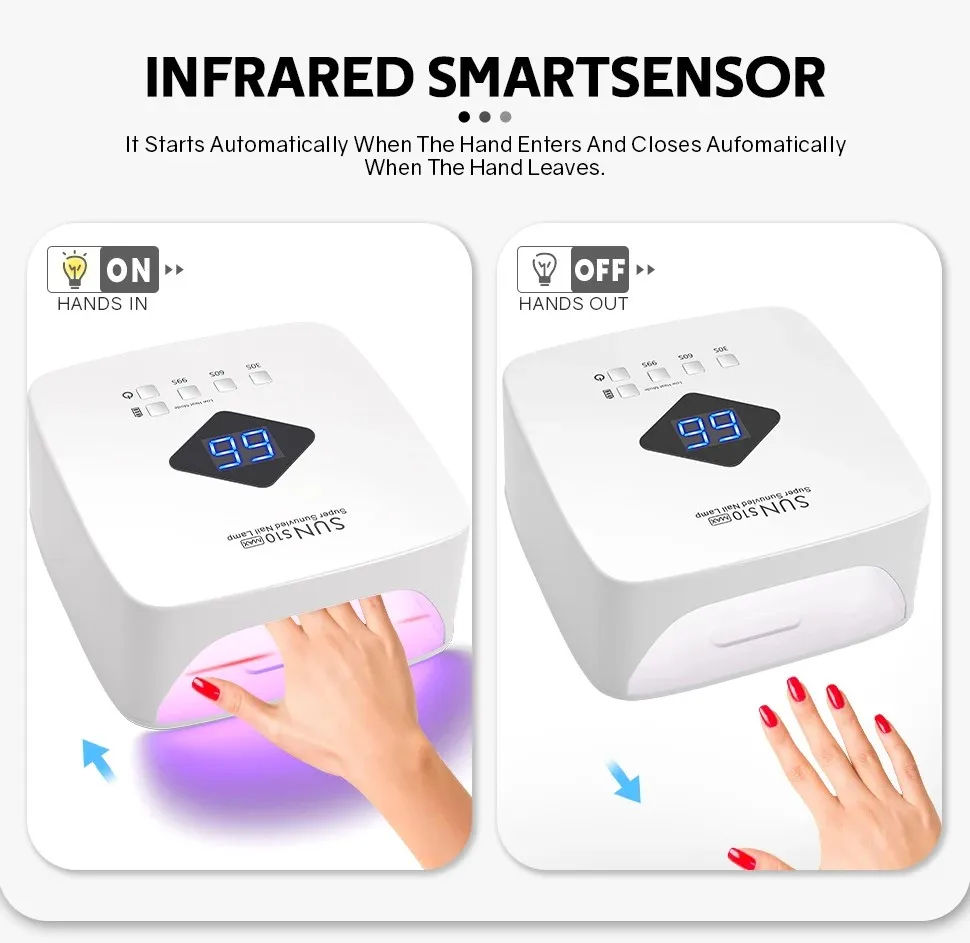 30개의 LED가 있는 전문가용 네일 램프, 3가지 타이머 설정이 가능한 충전식 매니큐어 램프