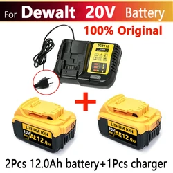 20V DCB200 12000mAh Replacement Li-ion Battery for DeWalt DCG405 DCB205 DCB201 Power Tool Battery 20 Volt MAX With Charger