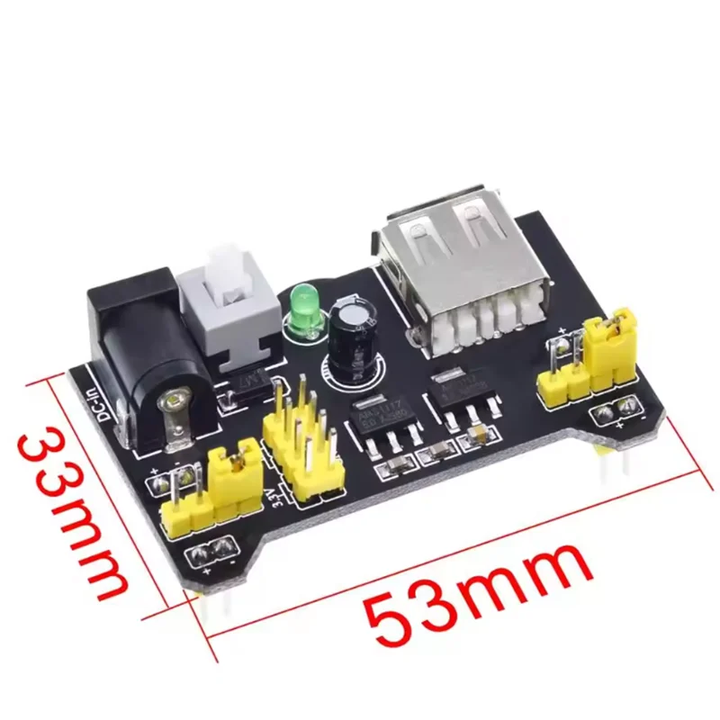 1/3pcs MB102 Breadboard Power Supply Module DC 3.3V 5V Solderless Bread Board DIY for Arduino Power module