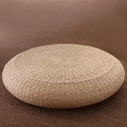 Sitting Pillow Straw Meditation Cushion Yoga Mat Comfortable Woven Straw Floor Cushion for Decoration Hotel Balcony Farmhouse