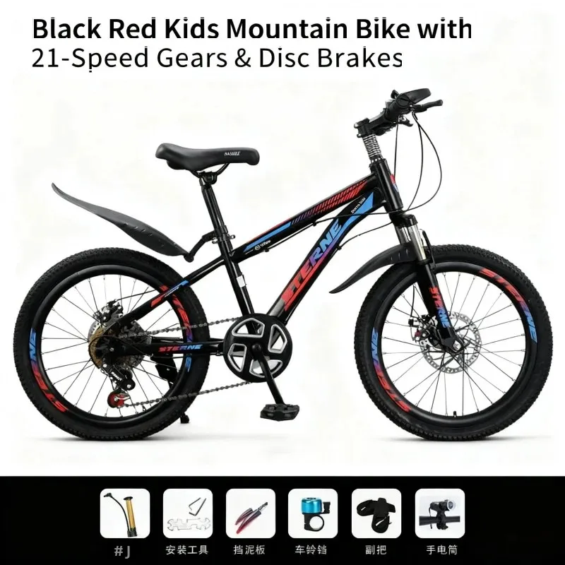 

Black And Red Children's Bicycle with Variable Speed System Disc Brake Shock Absorption for Boys And Girls Aged 6-12 Teenager St