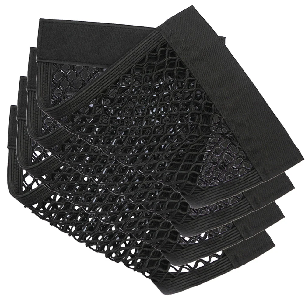 

4Pcs Trunk Cargo Organizer Net Heavy Duty Oxford Fabric Flexible Large Capacity Storage Net for Automotive Use