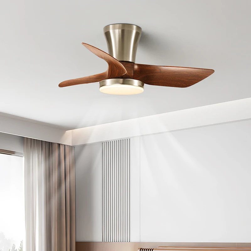 

Retro Fan Lights Walnut Ceiling Fan Lights Living Room Bedroom Dining Room Lights Wind Power Medieval Silent Home Chandeliers