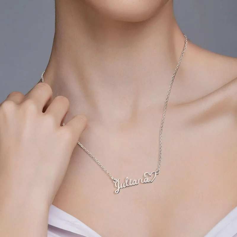 مجوهرات مخصصة من الذهب أو الفضة الإسترليني عيار 10 قيراط عيار 14 قيراط، قلادة على شكل قلب مفتوح، هدية للنساء، عيد الميلاد وعيد الميلاد #2