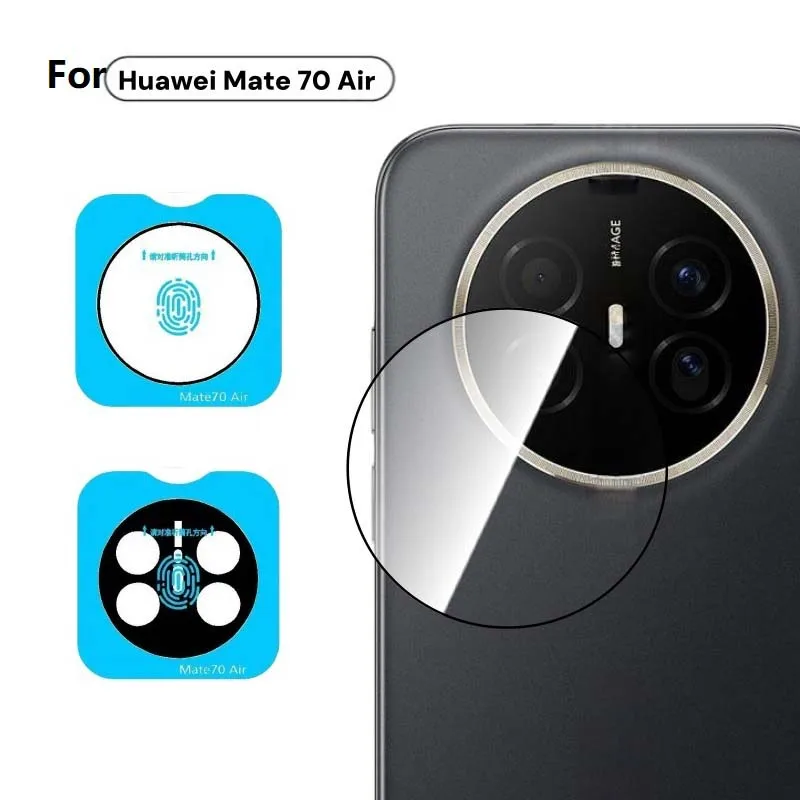 

for Huawei Mate 70 Air Lens Film Protector Camera Tempered Glass Cap Black Coverage Transparent Cover with Location Board