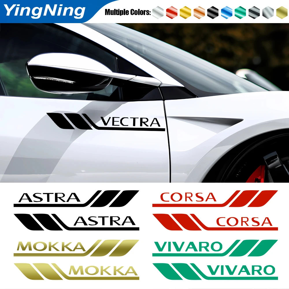 

2pcs Side sticker Car trim door vinyl decal sticker For Opel Logo astra j g insignia corsa d zafira OPC ASTRA Auto Accessories