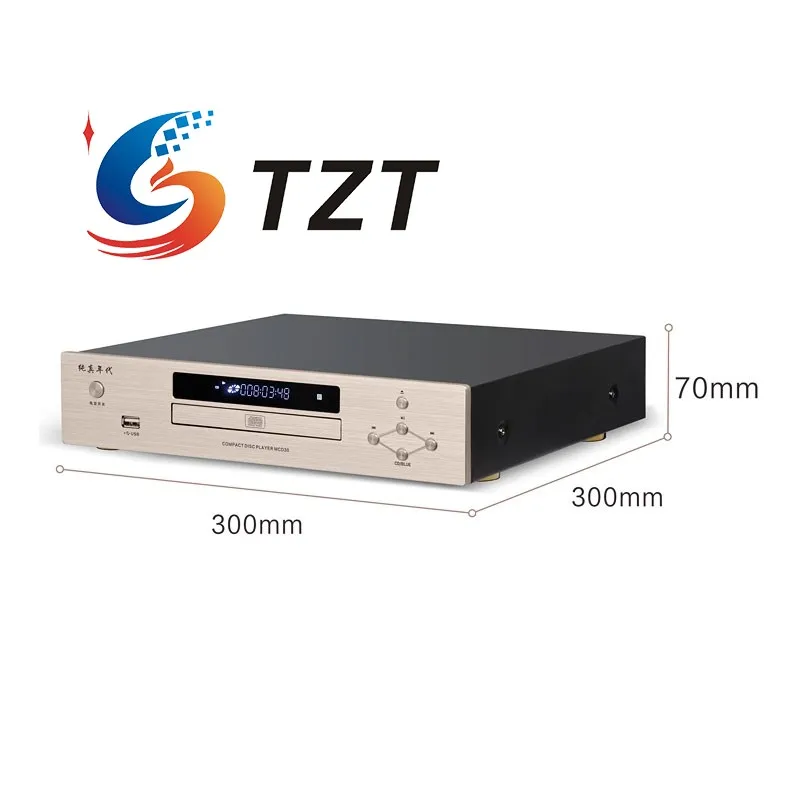 TZT MCD30 15W Rose Gold Compact Disc Player 300mm Wide Hifi Bluetooth CD Player with NE5532 Op Amp