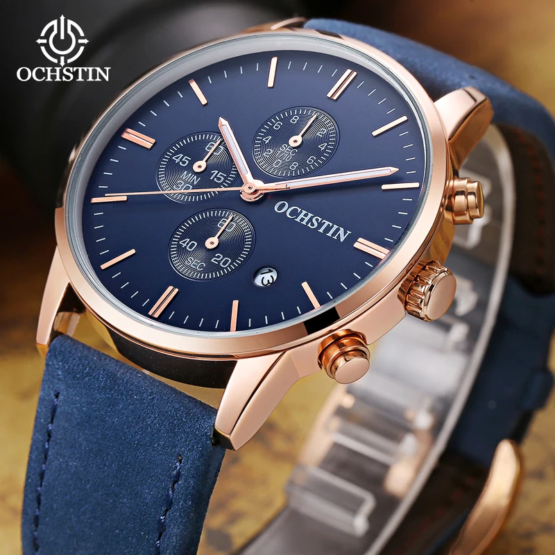 Ochstin Promotional 2024 Pilot Series Personalized Trend Multi functional Quartz Movement Waterproof Watch Men's Quartz Watch