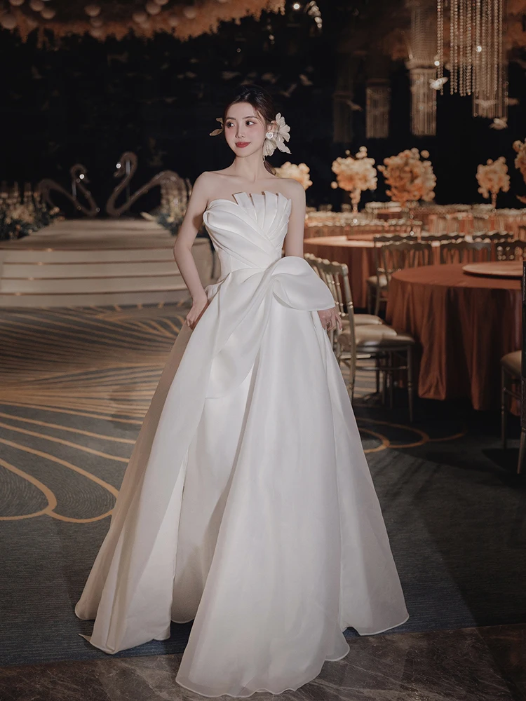 

Simple Bridal Gown 2025 New Sle Wedding Dr Slimming Veil for Outdoor Photoaphy Welcome Bride's Dr Ele Sle