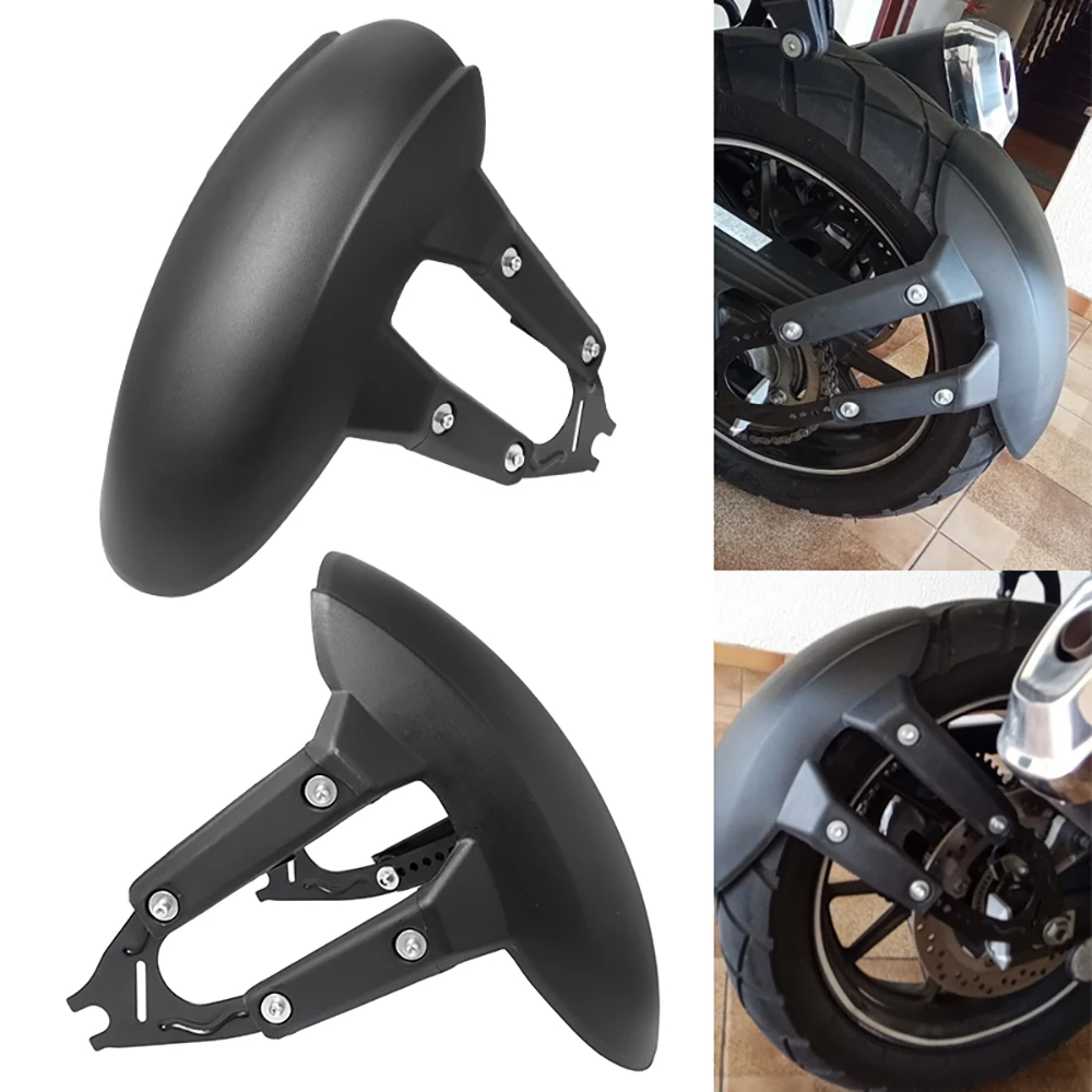 Universal Motorcycle Rear Wheel Cover Fender Splash Guard Mudguard + Bracket kit For Harley Honda Suzuki Kawasaki