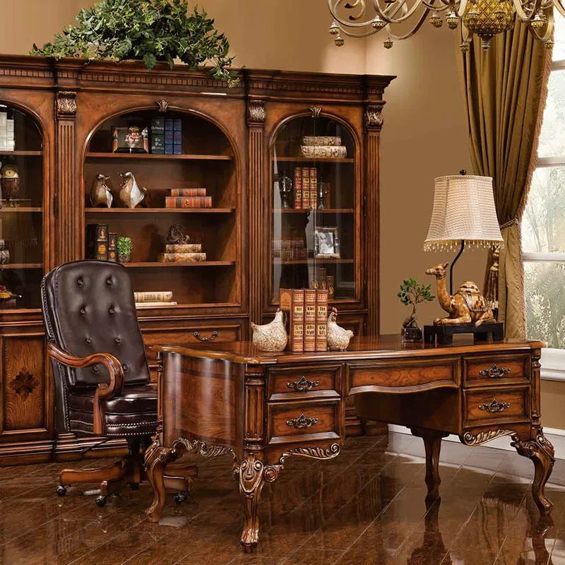 High Quality Hote Modern Adjustable Executive Office Cabinet Luxury Classic Desk European Style