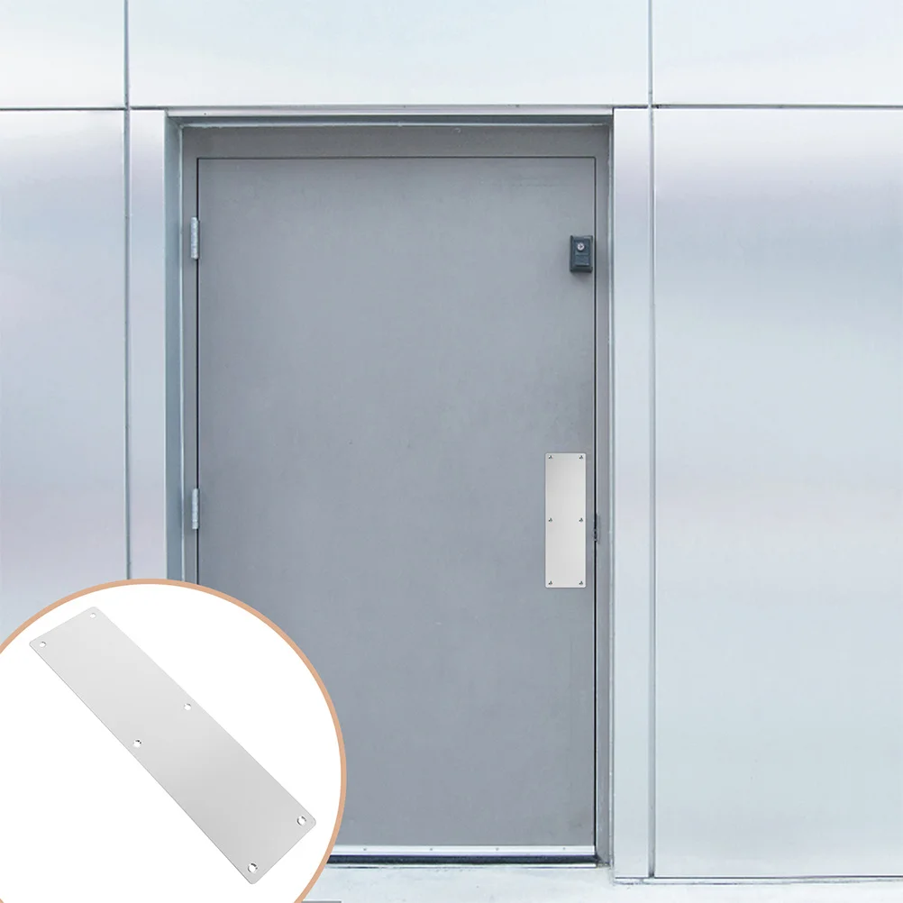 

2pcs Stainless Steel Door Push Plate Fire Resistant For Interior Exterior Use Easy Install Minimalist Design Door
