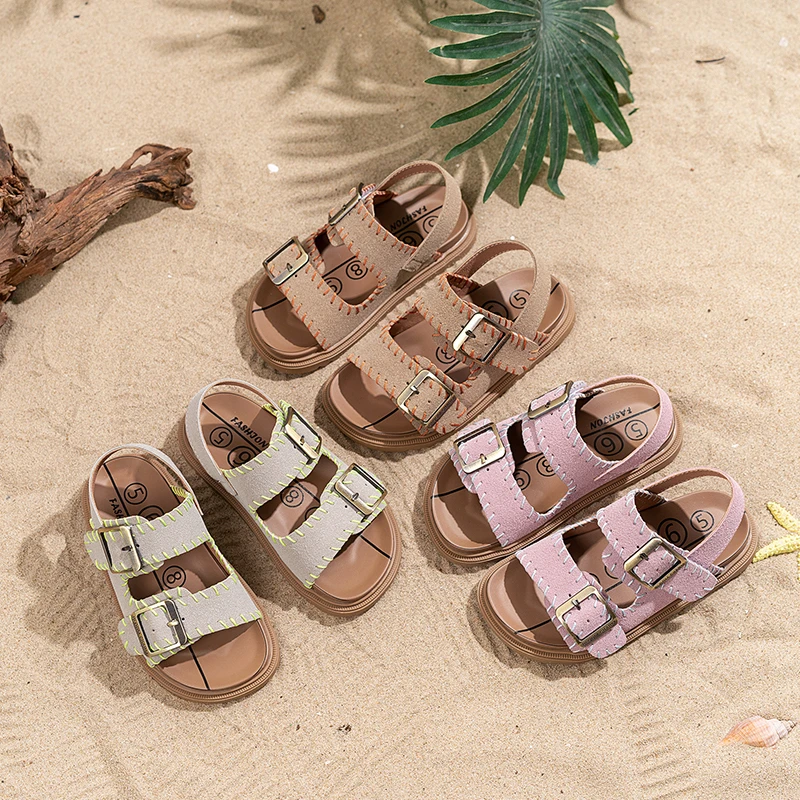 

2025 детские сандалии для девочек и мальчиков, новые летние модные корейские стильные удобные повседневные милые детские пляжные туфли на мягкой подошве
