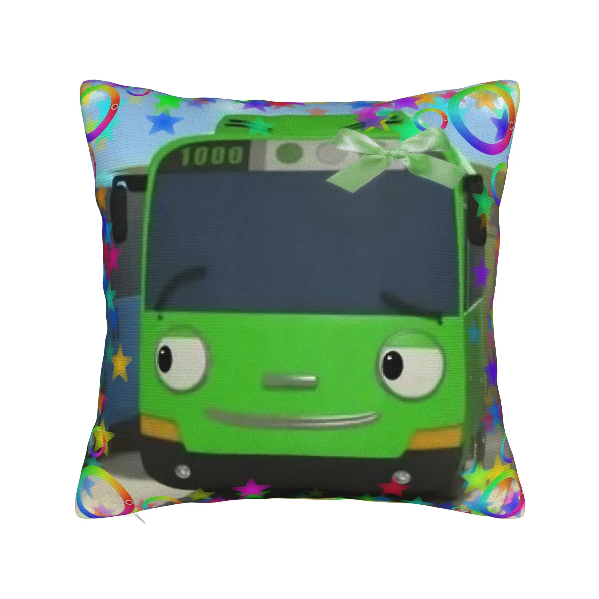Decorative Pillow Cover Tayo The Little Bus  Merch Bedroom  Pillow Case Cover Square Style Multi-Size