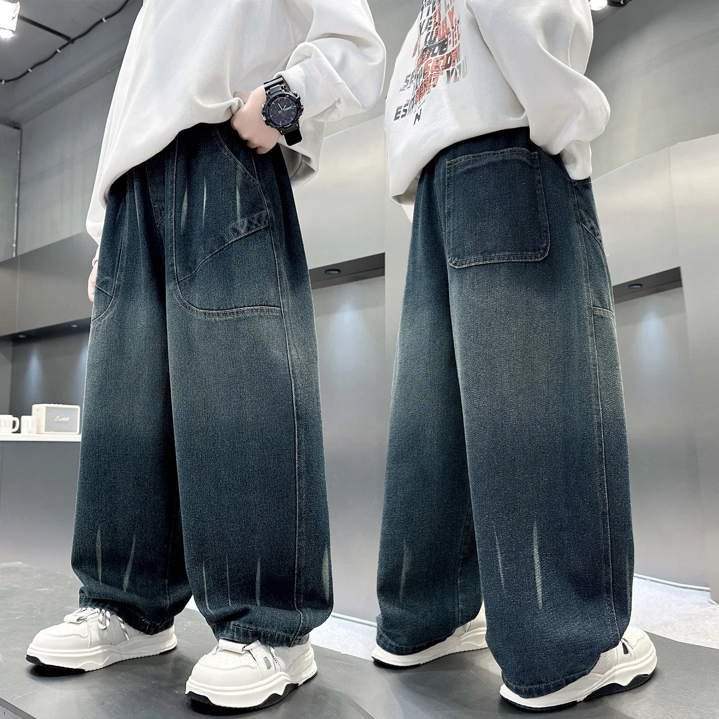 

Big Boy Jeans For Children's Clothing Kids Trousers Boys Denim Pants Boy's Child Baggy Autumn Clothes Teenager 4-14Years