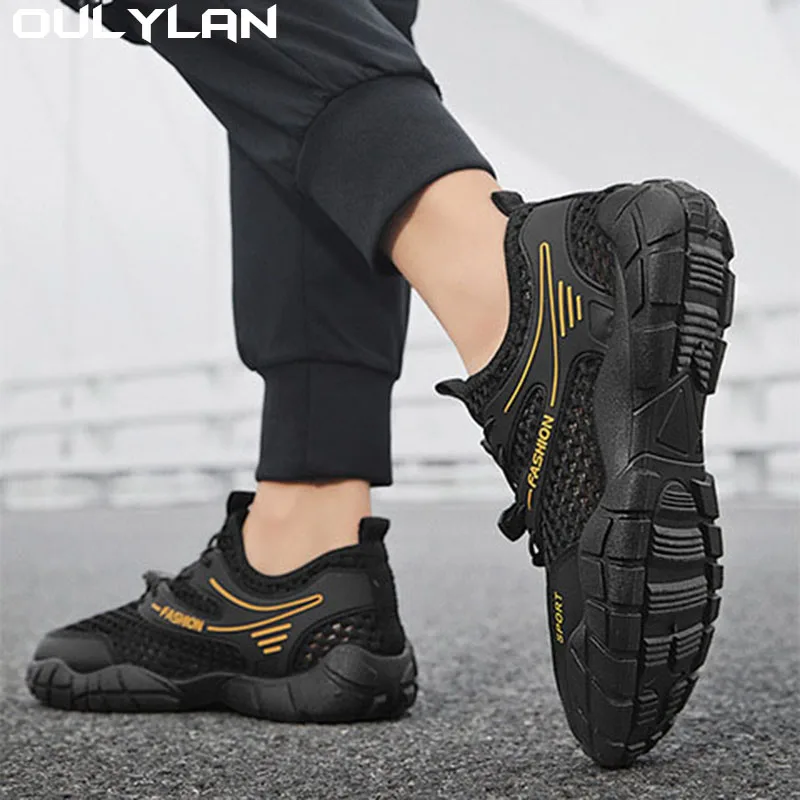 Oulylan Lightweight Outdoor Jogging Men\'s Non-Slip Hiking Boots Breathable Casual Walking Running Sport Shoes Mesh Sneakers