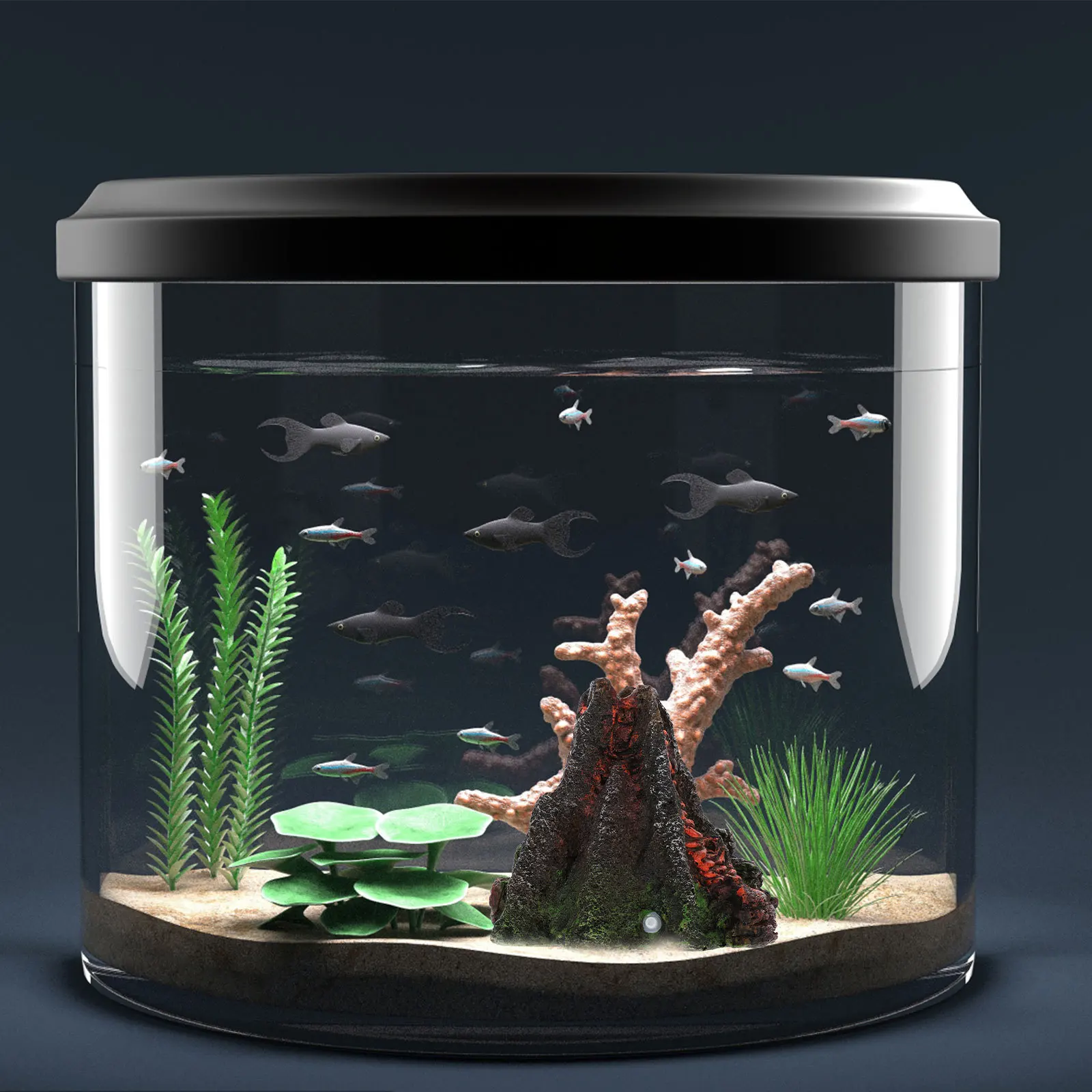 

1Pcs Fish Tank Volcano Decor Resin Craft Pneumatic Aquarium Ornament Lifelike Underwater Landscape Decoration Aquarium Adornment