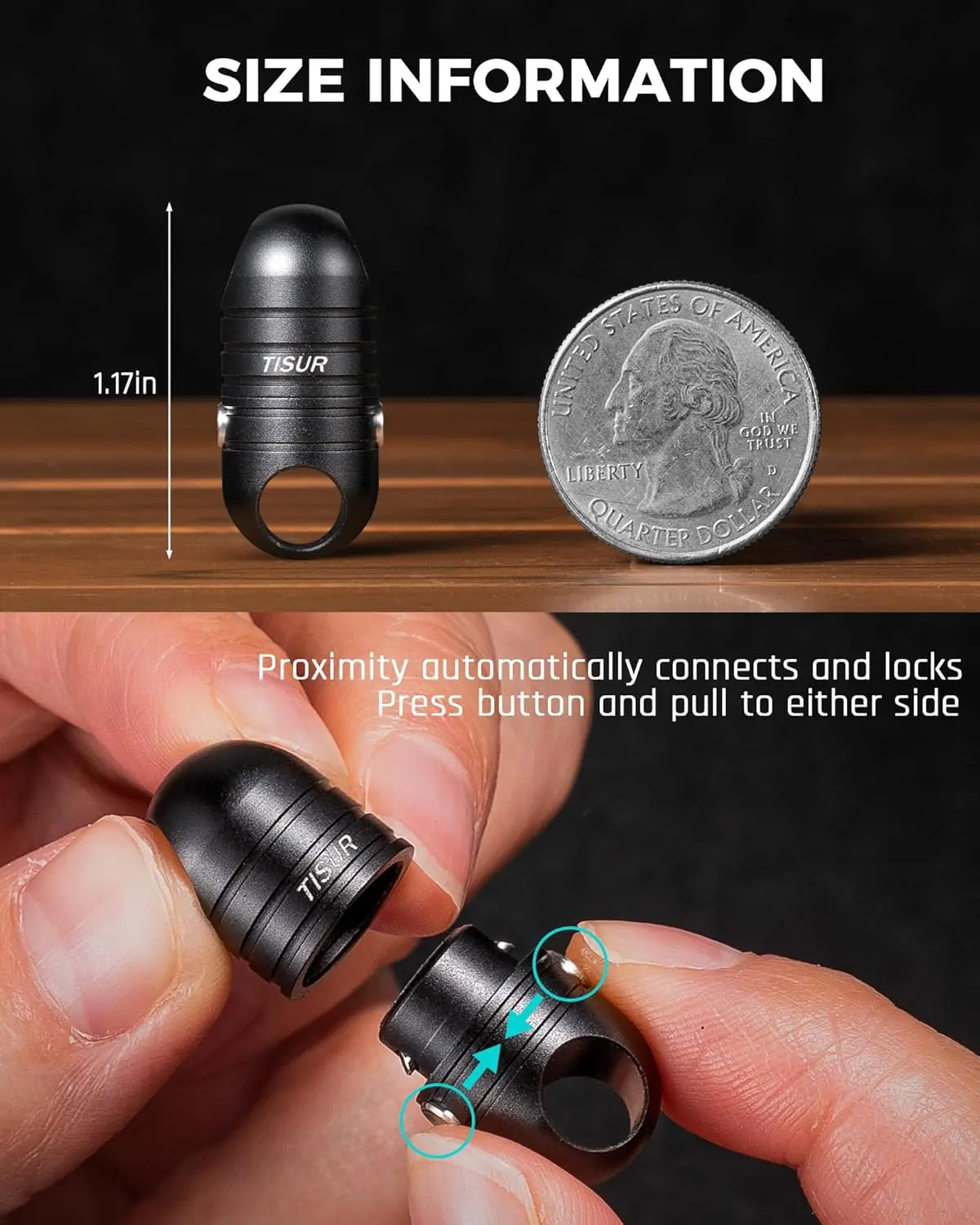 TISUR Magnetic Quick Release Keychain,Magnet Carabiner Clip Key Holder, Detachable Key Chain Rings for Car Keys, Accessories