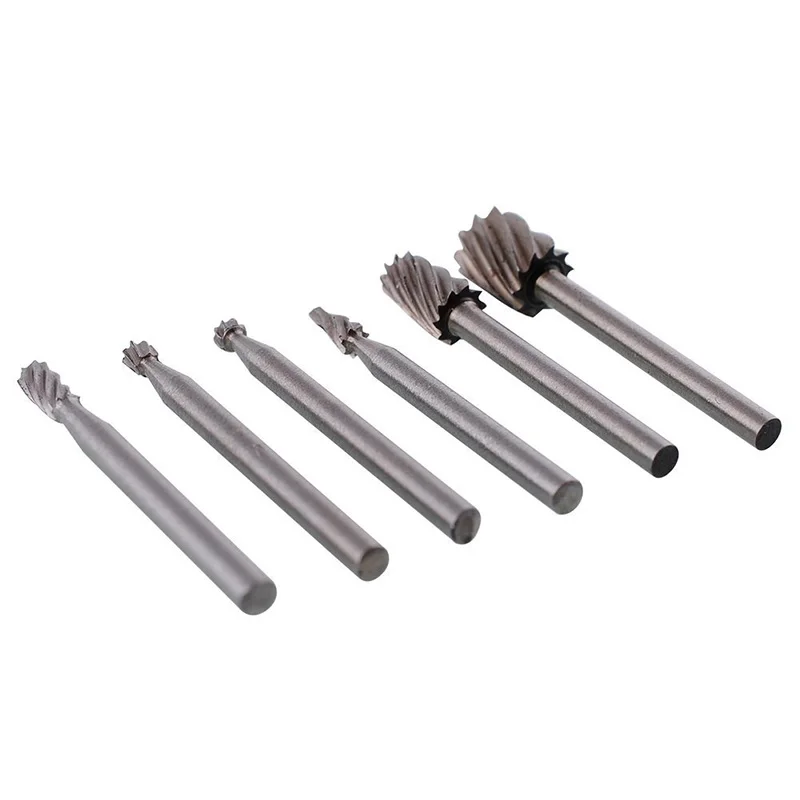 Rotary Cutter File HSS Routing Router Drill Bits Set Carbide Rotary Burrs Tool Wood Stone Metal Root Carving Milling Cutter