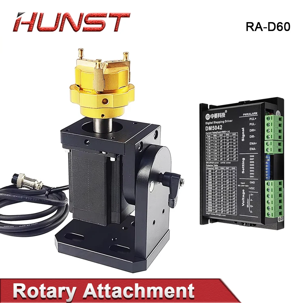 Hunst D69 D60 Laser Marking Machine Rotary Axis Chuck for Ring Bracelet Jewelry Engraving Auto Lock Rotary Attachment