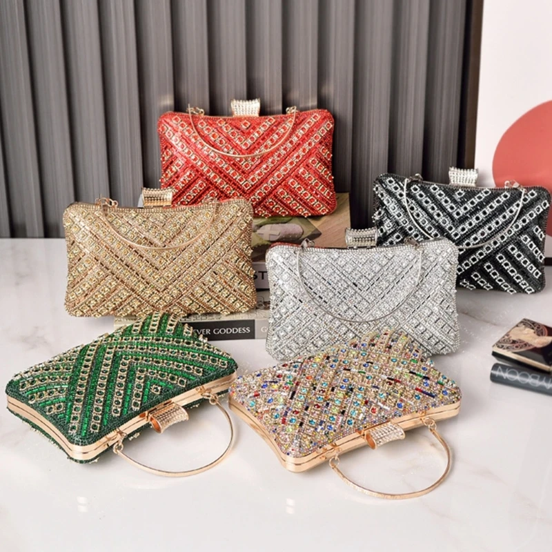 

H3CB Rhinestones Evening Purse Fashion Embroidery Work Functional Strap Option Shoulder Bag Handbag Wedding Prom Wear