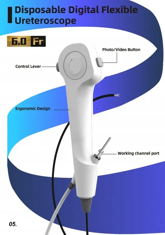 IN-TXCLQ12 Ce Approved Disposable Single-use Digital Flexible Video Ureteroscope