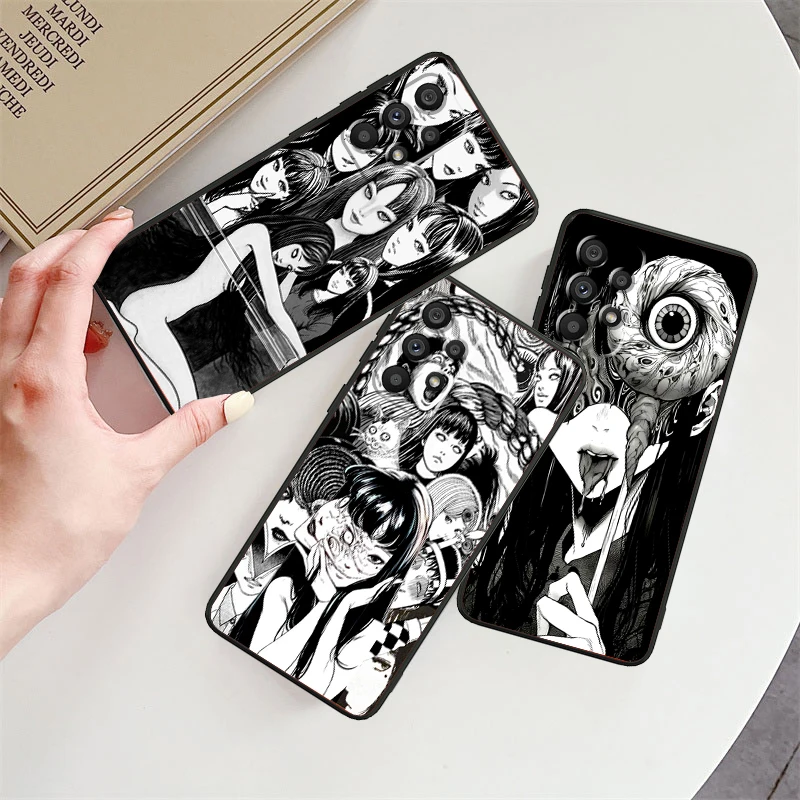 Tomie Kawakami Junji Ito Art For Samsung A53 A52 A33 A32 A51 A71 A21S A13 A73 A55 A22 A23 A35 A72 A54 A12 5G Black Soft