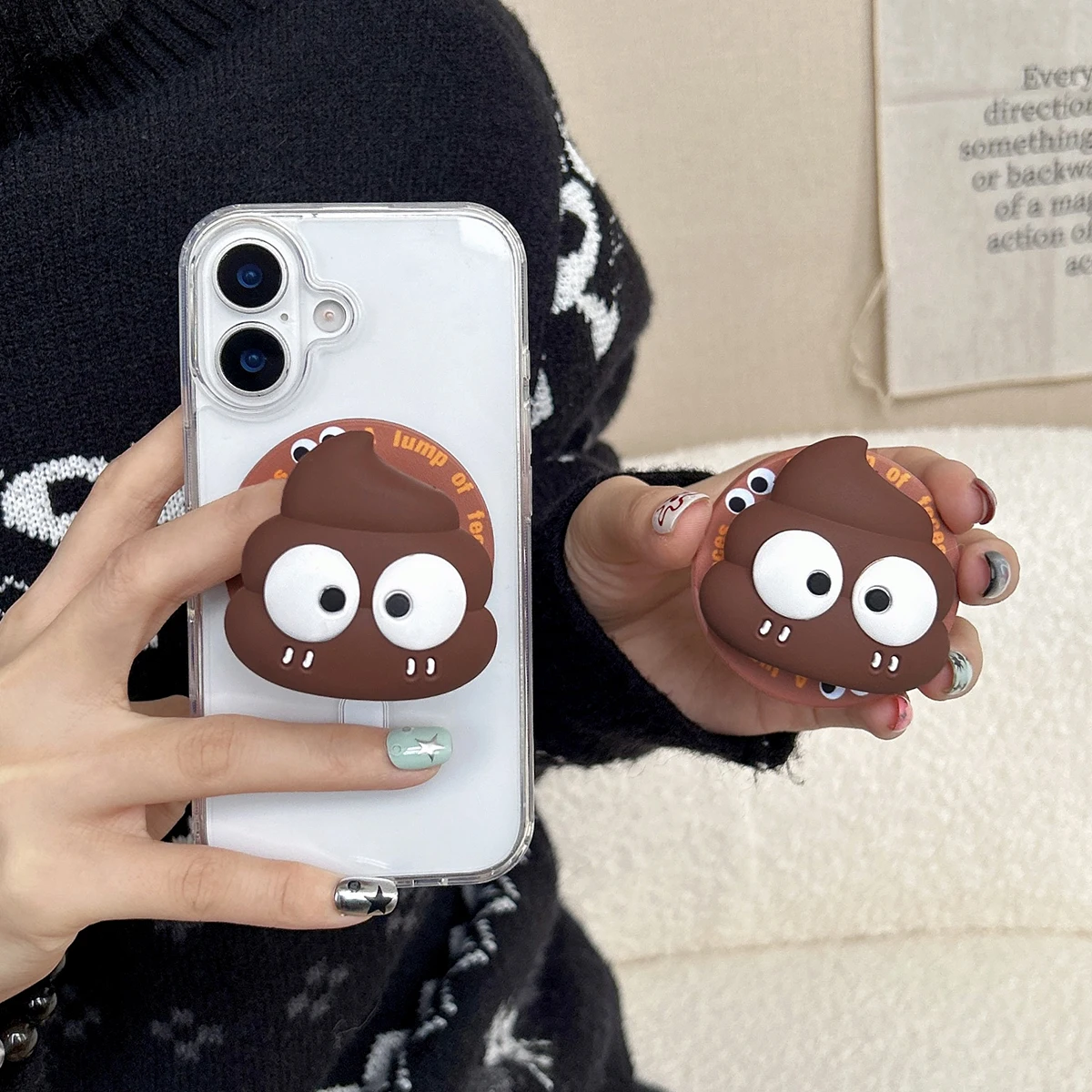 Korean Cute Cartoon Creative Magnetic Holder Grip Tok Griptok Phone Stand Holder Support for IPhone Samsung S26 Magsafe Bracket