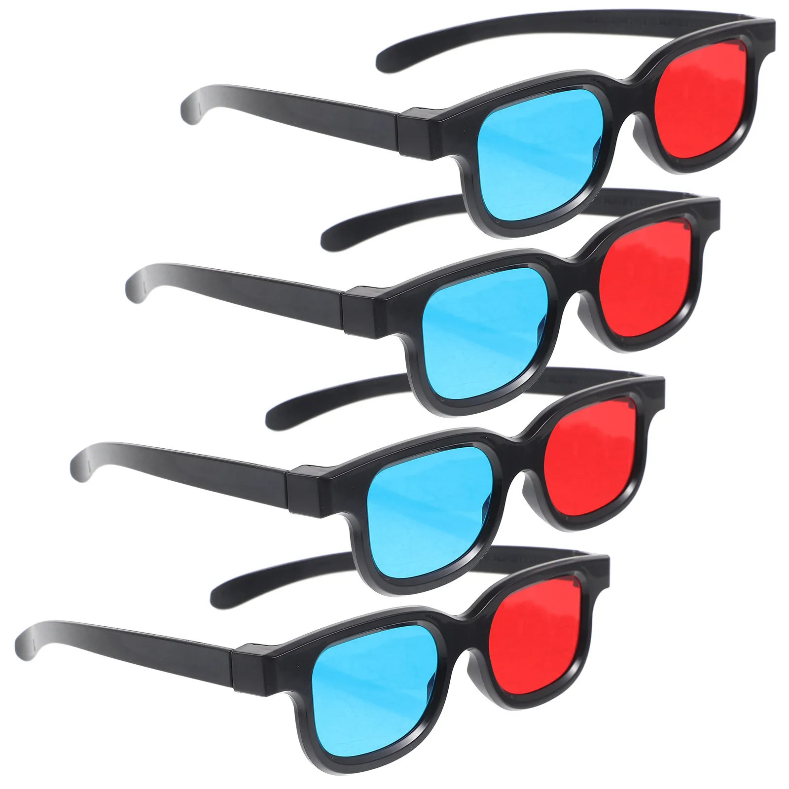 

4Pcs 3D Glasses Plastic Eyewear Compatible Universal Cinema Movie TV Projector Glasses for Enhanced Viewing Experience