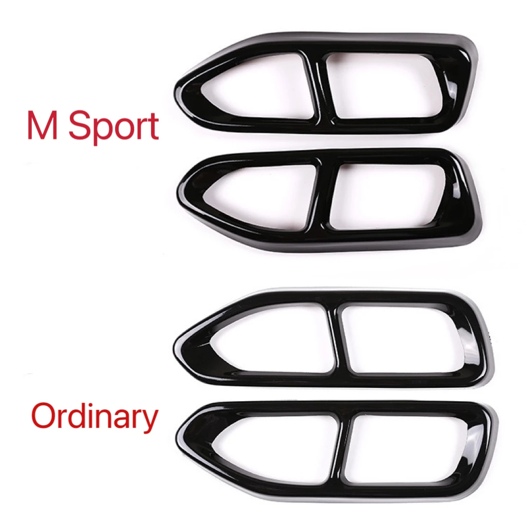 2pcs Glossy Black Steel Car Exhaust Pipe Cover Trim For BMW 7 Series G11 G12 730 740 750li 2016 2017 2018