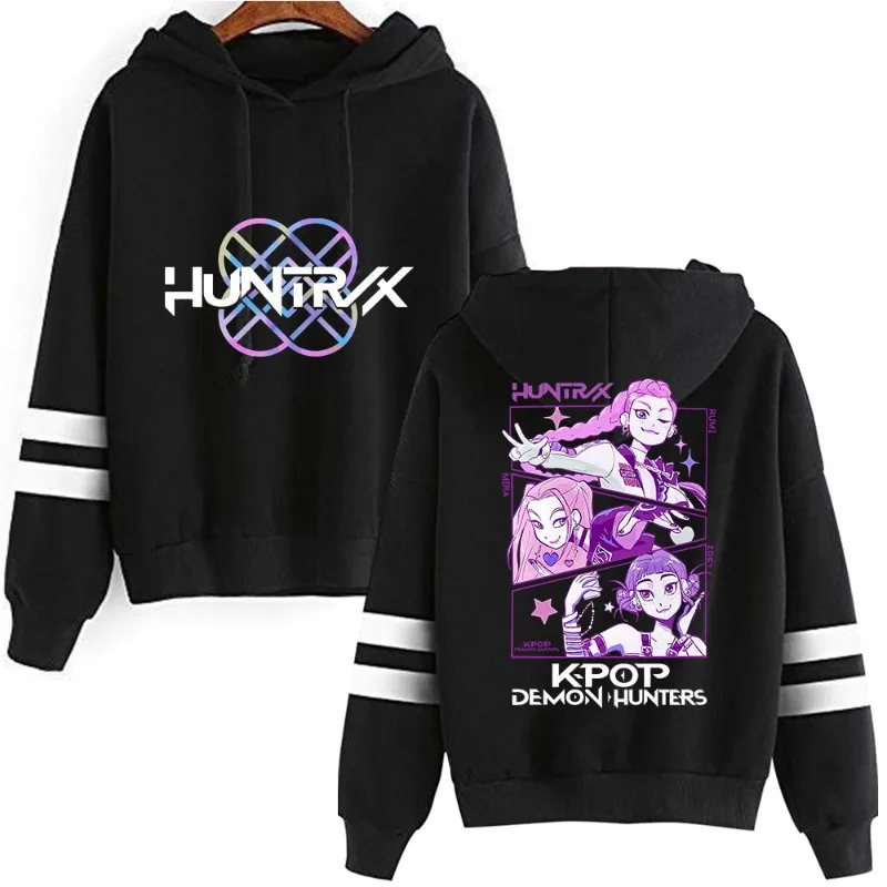 

Аниме Kpop Demon Hunterss толстовки с капюшоном женские мультфильм Huntrix Kpop Rumi графическая толстовка 90-х годов повседневные пуловеры с длинными рукавами топы