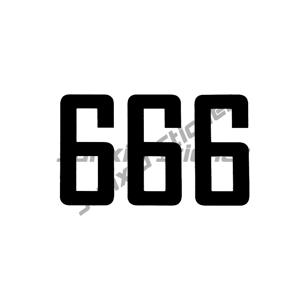 

Creative 666 Numbers Car Sticker Car Accessories Vinyl Waterproof Reflective Decor Decals