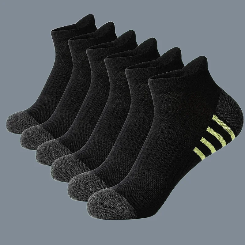 Chaussettes en coton pour hommes et femmes, 6/12 paires, nouvelle mode, sport, solide, document, cyclisme, maille respirante, rinçage, course optique, 2024