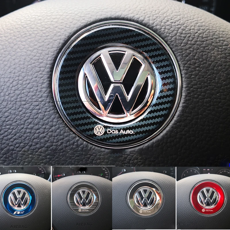 Car Steering Wheel Auto Emblem Sticker Accessories For Volkswagen VW R-line GTI R Polo Golf Touareg Passat Magotan Tiguan Jetta