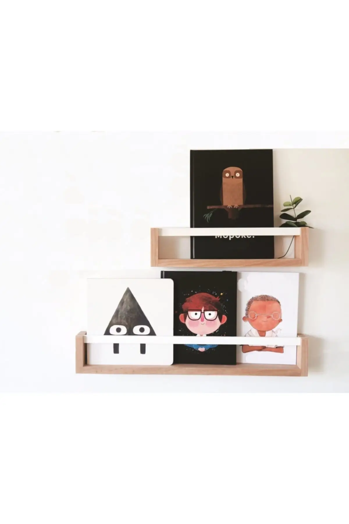 Montessori Bookshelf Child Baby Room Wall Rack Wood Bookcase Rack 2 Pcs