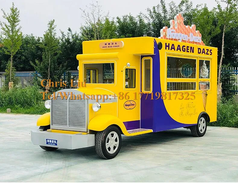 Carrinhos de comida móveis/reboque/caminhão de sorvete/carros de lanche com equipamento personalizado Carrinho de comida