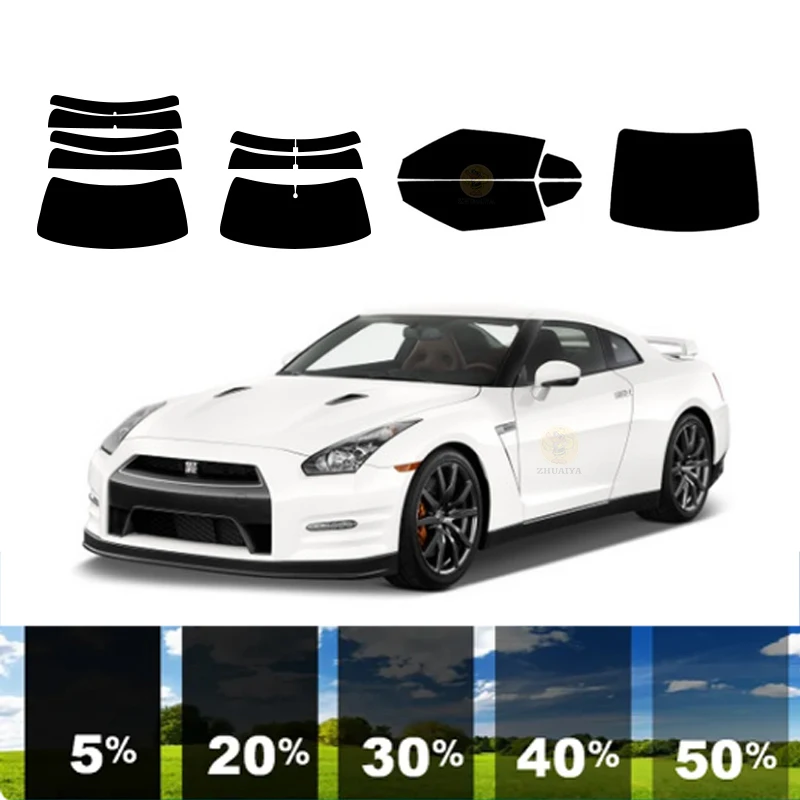 

precut Removable Window Tint Film For Car 100% UVR 5%-70%VLT Heat Insulation Carbon ﻿For NISSAN GT-R 2 DR COUPE 2009-2023