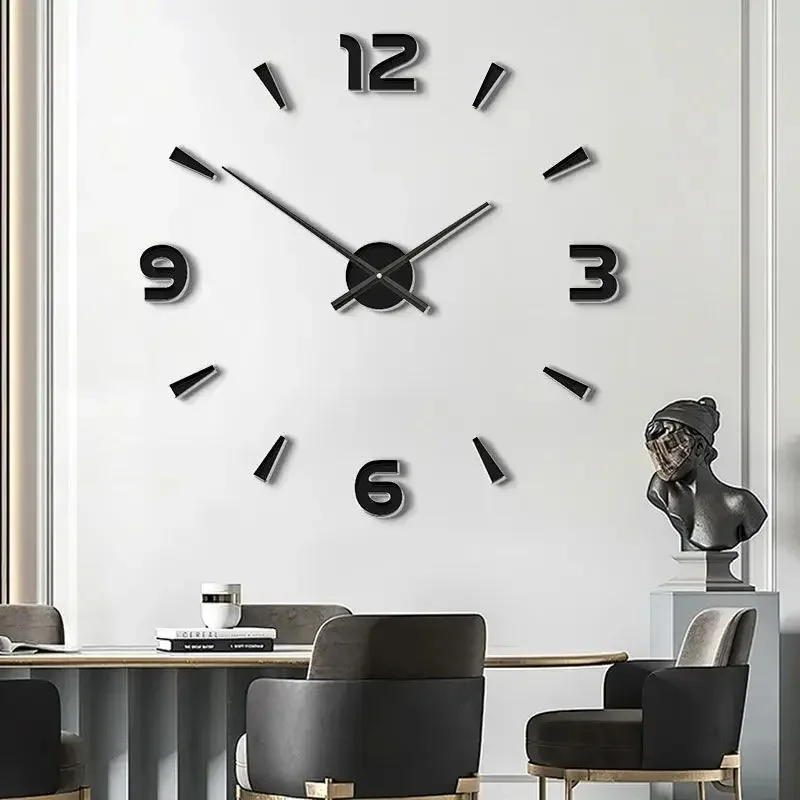 Creative Wall Clock Stickers Modern Brief Retro Wall Clock Living Room Aesthetic Kitchen Design Clocks Luxury Home Decoration