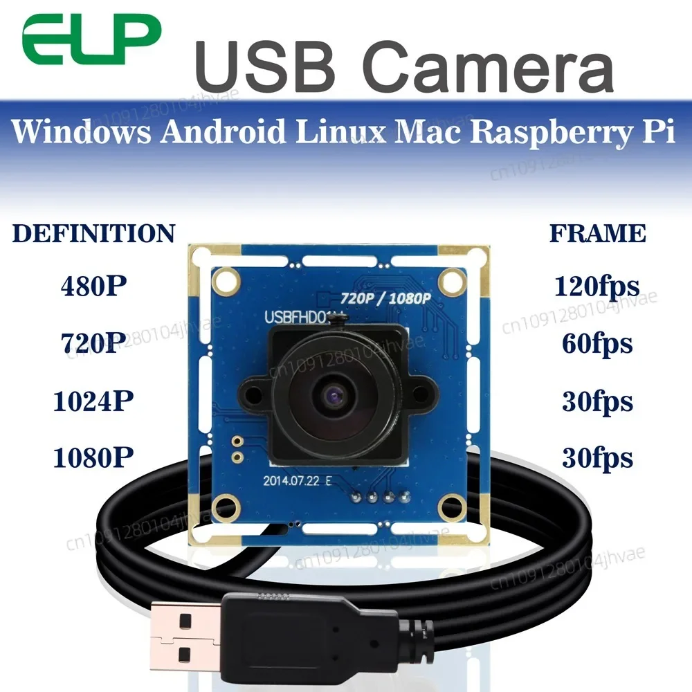 

NEW ELP Wide Angle 2.1mm Lens Full HD PC Webcam CMOS OV2710 Color 2MP 1080P 30fps VGA 120fps Mini USB Industrial Camera Module U
