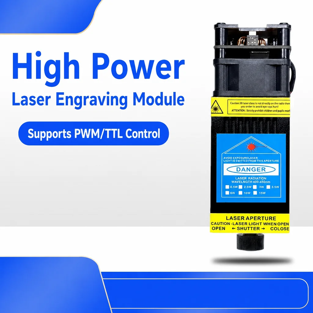 Blue Violet Laser Engraver Module 2.5W-80W Diode Cutting for CNC 3D Printer 450nm PWM TTL Fixed Adjust Focus 1064nm