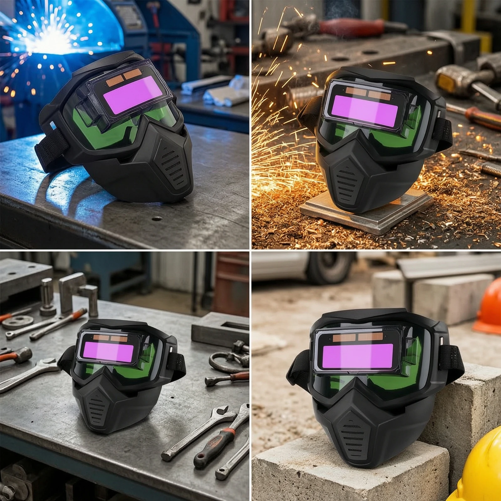 Metal-Joining Face Guard Head-Mounted Metal-Joining Mask Safeguarding Face Guard Adjustable Hands-Unrestricted for Welders