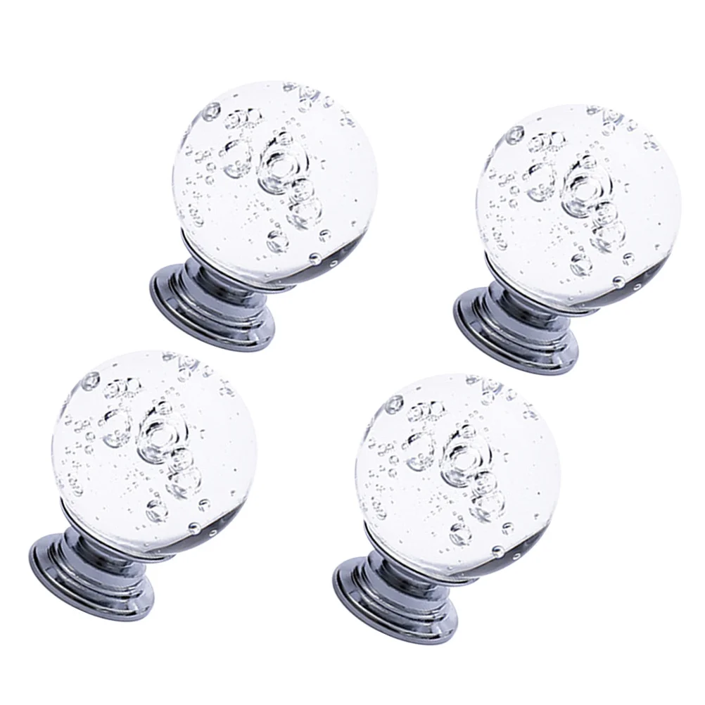 

4Pcs Crystal Door Knobs Stylish Cabinet Handles Round Drawer Pull Handles Wardrobe Cupboard Door Knobs Crystal Cabinet Knob