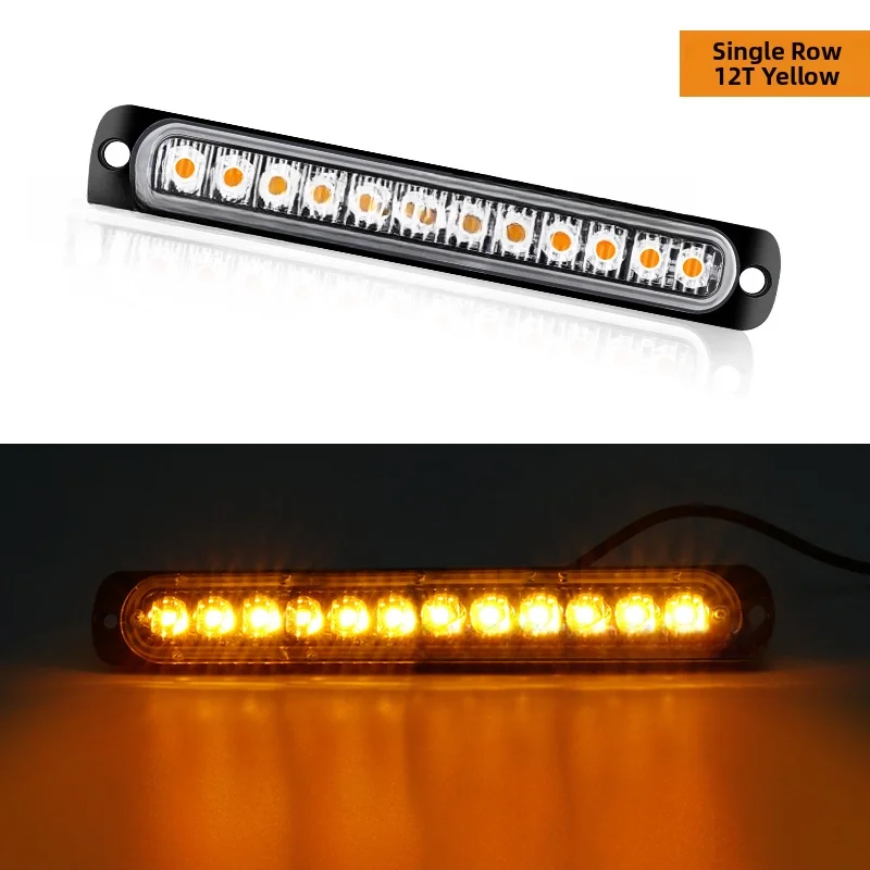 12 LED Side Marker Light Strip for Vehicle 12V 24V for strobe Flashing Signal Light Bar with Aluminum and ABS Material