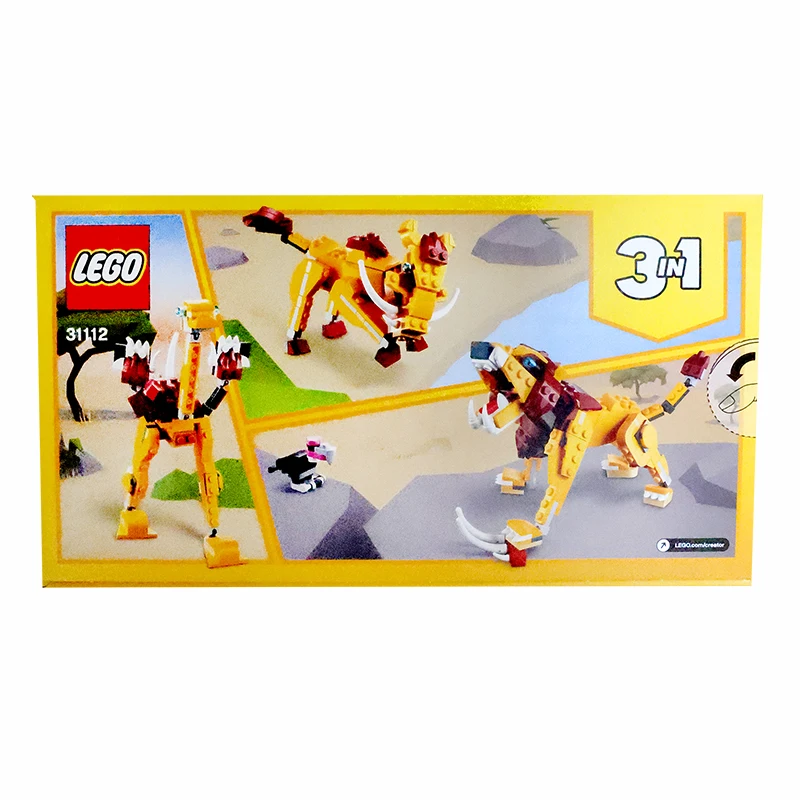 LEGO 31112 Creator 3 in 1 Wild Lion, Ostrich, Warthog, Animal Figurines Toy for Children from