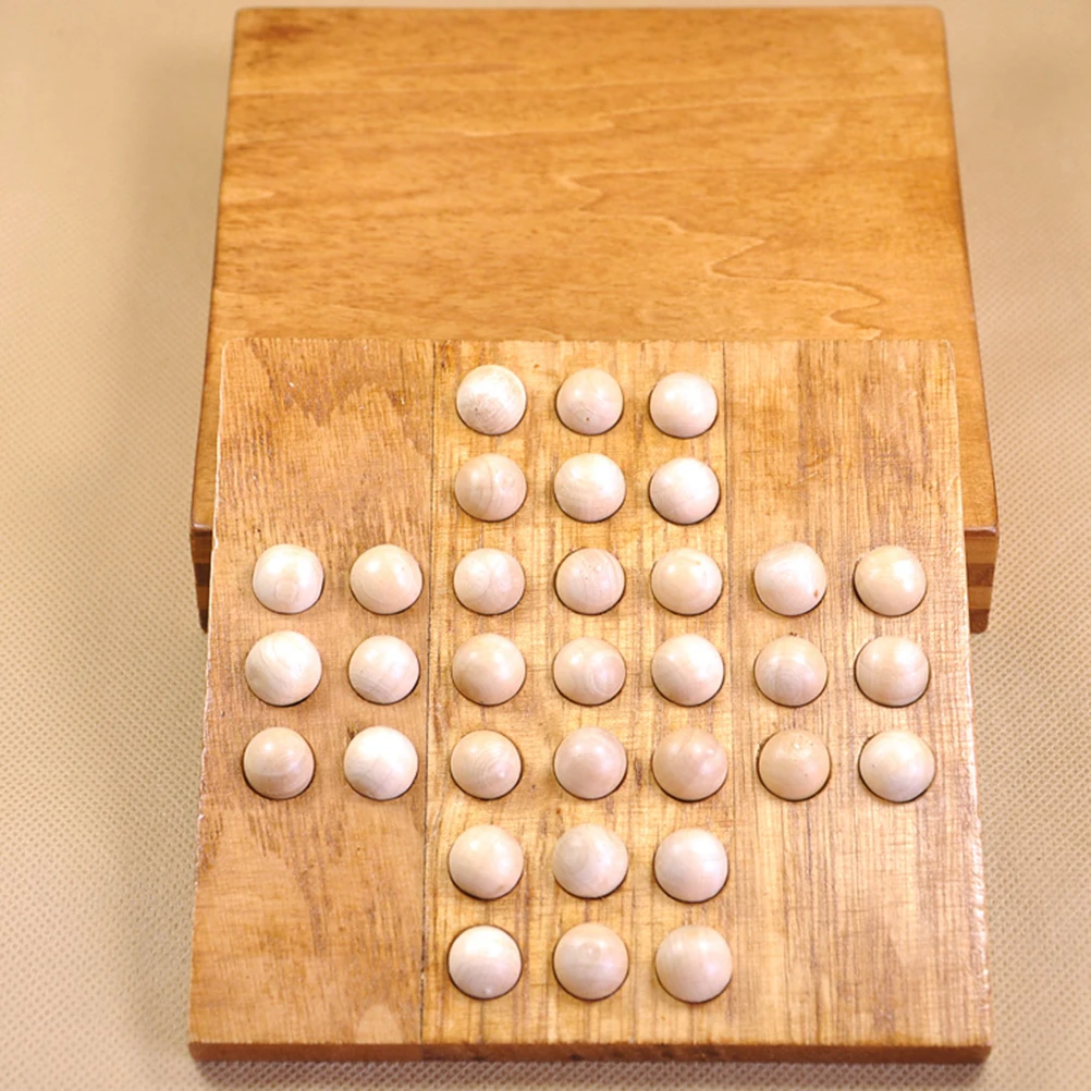 

Wooden Single Peg Educational Intelligence For Kids Adults Travel Set Fidget Board Wood Chess Chess Board Game Solitary