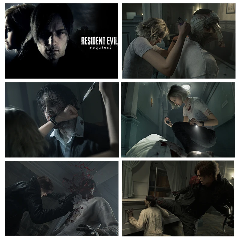 Game Resident Evil Requiem Game Scene Poster Horror Games Prints Canvas Painting Resident Evil Wall Art Pictures Home Room Decor