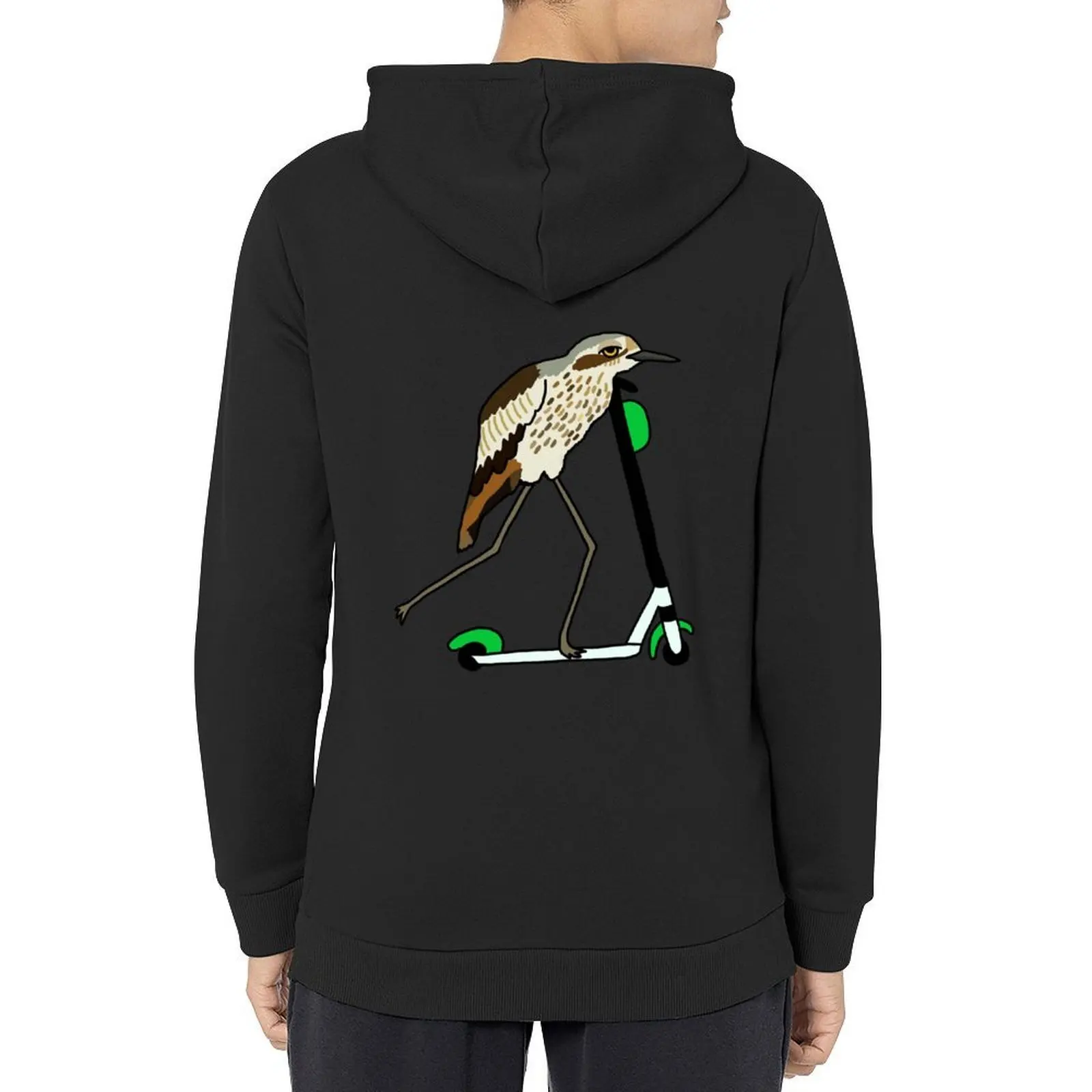 

Bush-stone Curlew on a Scooter Blue Hoodie men's sweat-shirt set men's clothing autumn new products fashion men tracksuit men