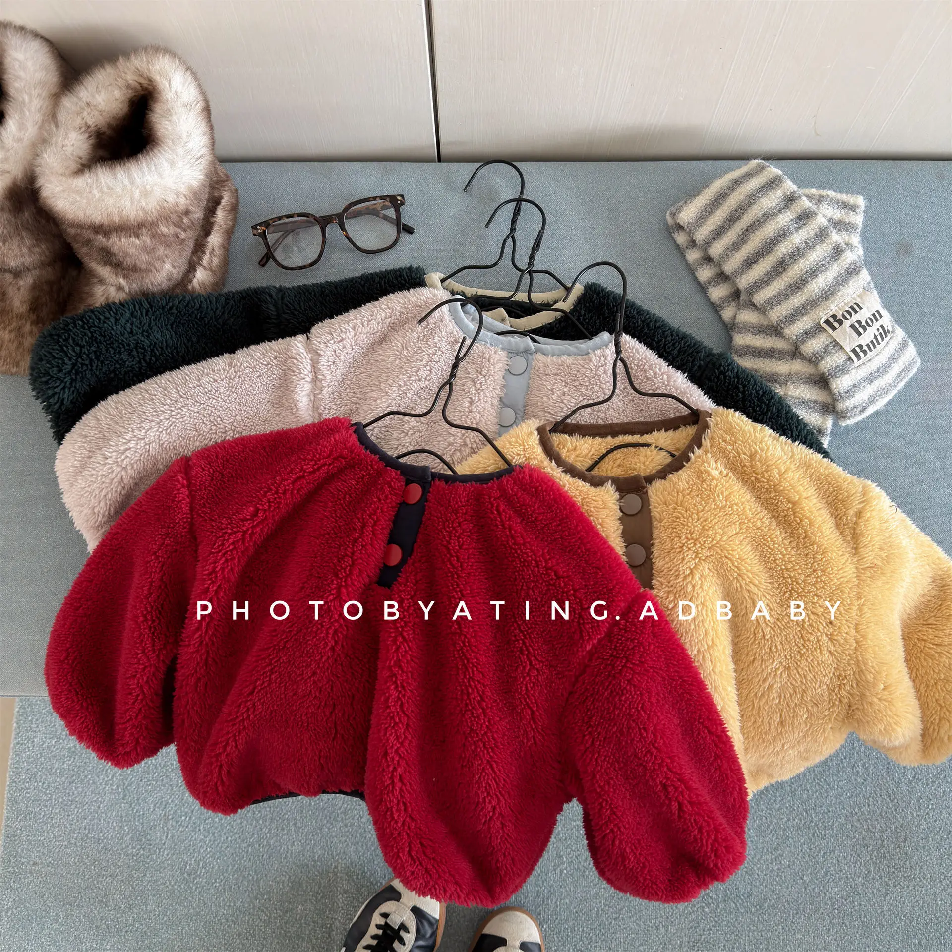 2026 Winter New Children Fleece Sweatshirt For Boys Girls Warm Pullover Solid Baby Casual Tops Loose Kids Warm Sweatshirt