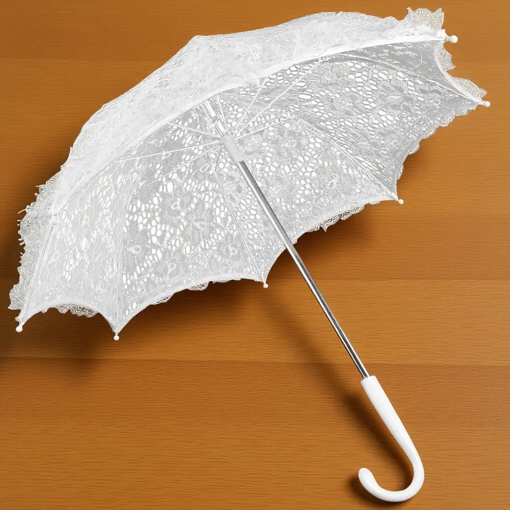 

Mini White Lace Decorative Umbrella Elegant Embroidery Parasol for Bride Wedding Photo Shoot Cosplay Costume Party Performance