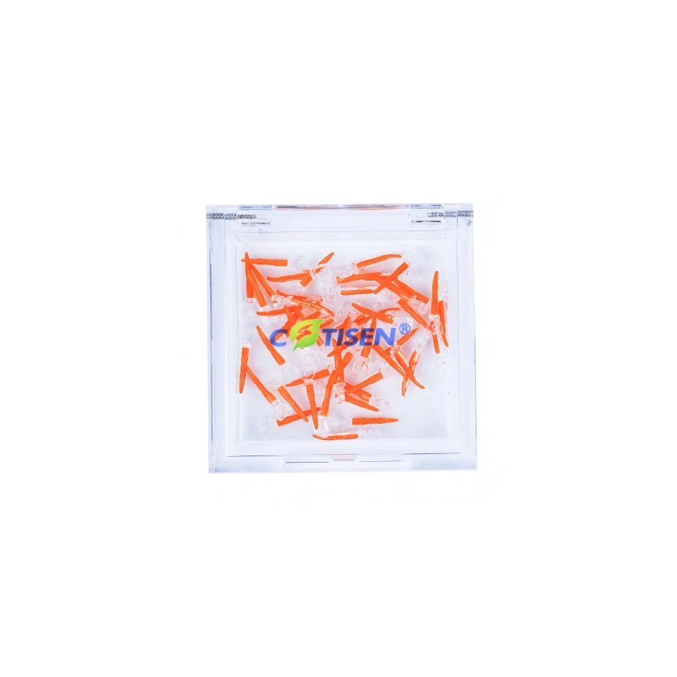 Dental Interproximal Wedge Plastic-Coated 50Pcs/Box Transparent Soft Sidewall Resin for Optimal Light Curing Matrix Band System